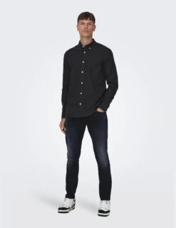 Only & Sons Slim Fit Pure Cotton Flannel Shirt -Marksandspencer Sale Store Slim Fit Pure Cotton Flannel Shirt 2