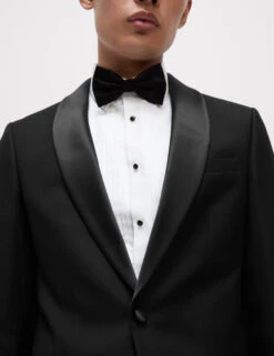 Slim Fit Shawl Collar Stretch Tuxedo Jacket 18 Slim Fit Shawl Collar Stretch Tuxedo Jacket -Marksandspencer Sale Store Slim Fit Shawl Collar Stretch Tuxedo Jacket 3