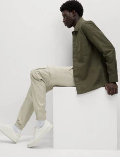 Slim Fit Stretch Cuffed Cargo Trousers -Marksandspencer Sale Store Slim Fit Stretch Cuffed Cargo Trousers 5