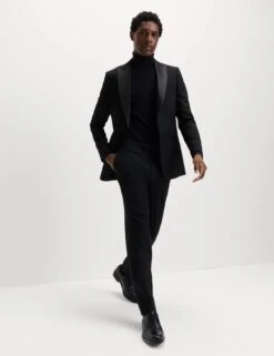 Slim Fit Stretch Tuxedo Trousers -Marksandspencer Sale Store Slim Fit Stretch Tuxedo Trousers 3