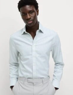 Slim Fit Ultimate Non Iron Cotton Striped Shirt