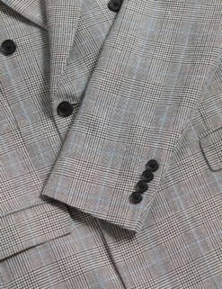 Slim Fit Wool Blend Check Suit Jacket 17 Slim Fit Wool Blend Check Suit Jacket -Marksandspencer Sale Store Slim Fit Wool Blend Check Suit Jacket 2
