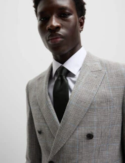 Slim Fit Wool Blend Check Suit Jacket