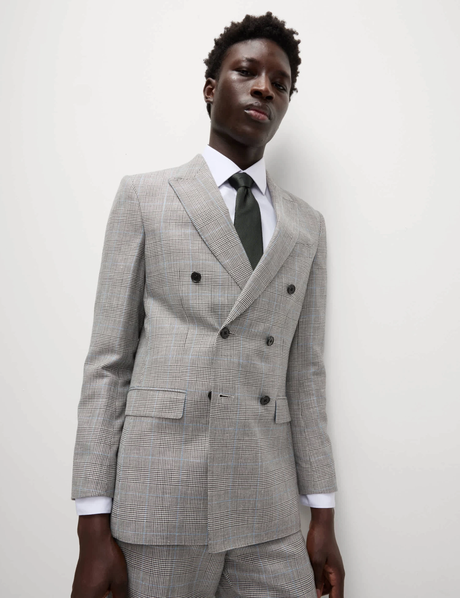 Slim Fit Wool Blend Check Suit Jacket 4 Slim Fit Wool Blend Check Suit Jacket - Image 4