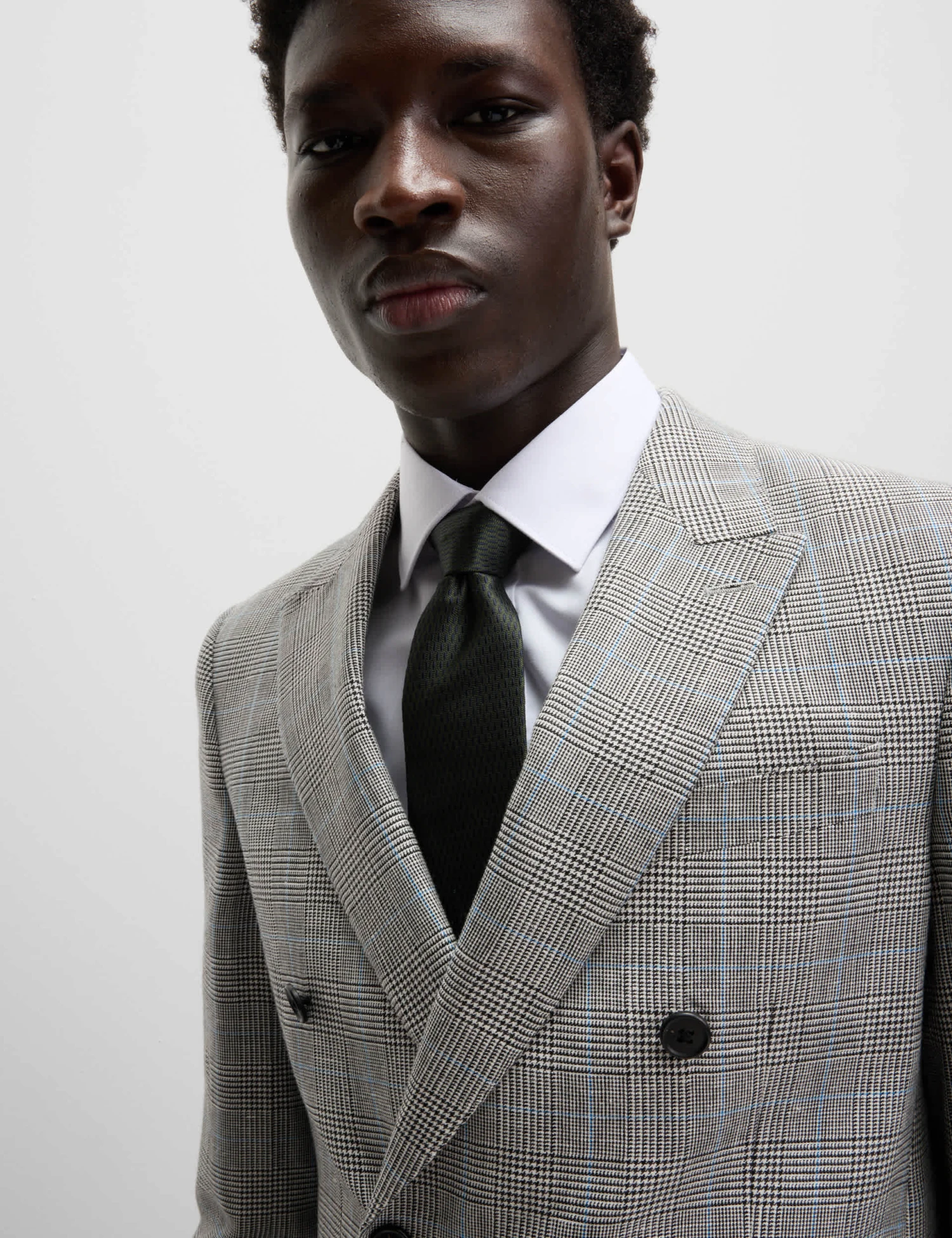 Slim Fit Wool Blend Check Suit Jacket 1 Slim Fit Wool Blend Check Suit Jacket