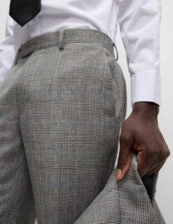Slim Fit Wool Rich Check Suit Trousers
