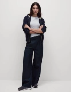 Soft Touch Two Tone Slim Fit Hoodie -Marksandspencer Sale Store Soft Touch Two Tone Slim Fit Hoodie 2