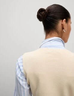 Soft Touch V-Neck Knitted Waistcoat -Marksandspencer Sale Store Soft Touch V Neck Knitted Waistcoat 3