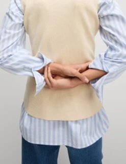 Soft Touch V-Neck Knitted Waistcoat -Marksandspencer Sale Store Soft Touch V Neck Knitted Waistcoat 5