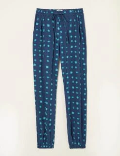 Spot Print Drawstring Cuffed Joggers