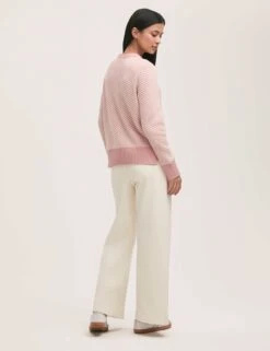 Stella Cotton Rich Striped Crew Neck Jumper -Marksandspencer Sale Store Stella Cotton Rich Striped Crew Neck Jumper 2