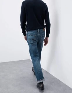 Straight Fit Japanese Selvedge Jeans -Marksandspencer Sale Store Straight Fit Japanese Selvedge Jeans 2