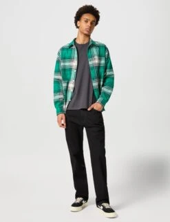 Wrangler Straight Fit Pure Cotton 5 Pocket Jeans -Marksandspencer Sale Store Straight Fit Pure Cotton 5 Pocket Jeans 2