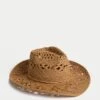 Straw Open Weave Cowboy Hat 16 Straw Open Weave Cowboy Hat -Marksandspencer Sale Store Straw Open Weave Cowboy Hat