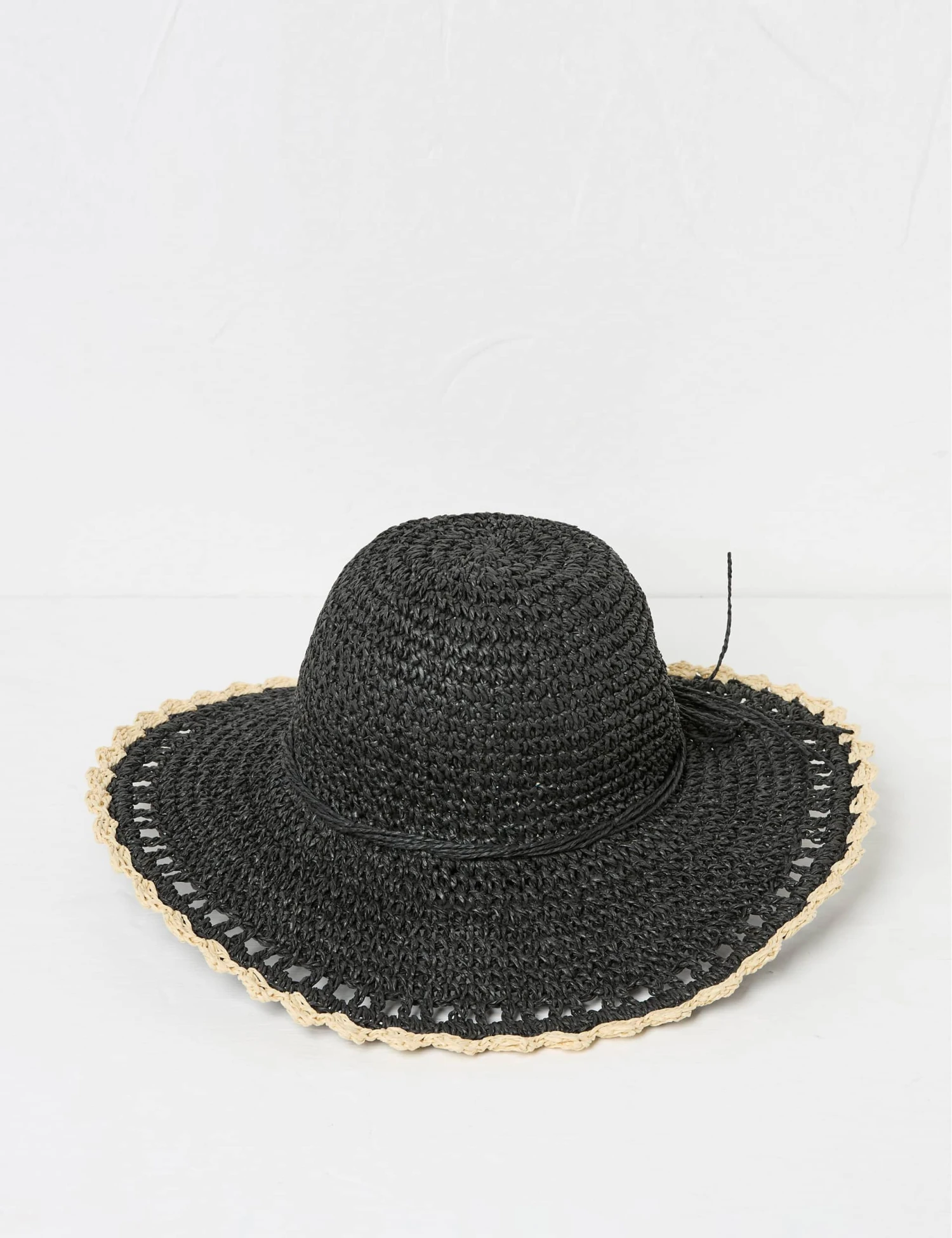 Straw Scallop Edge Wide Brim Hat 4 Straw Scallop Edge Wide Brim Hat - Image 4