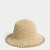 Straw Whipstitch Bucket Hat -Marksandspencer Sale Store Straw Whipstitch Bucket Hat