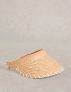 WHITE STUFF Straw Woven Visor