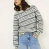 Striped Crew Neck Jumper -Marksandspencer Sale Store Striped Crew Neck Jumper