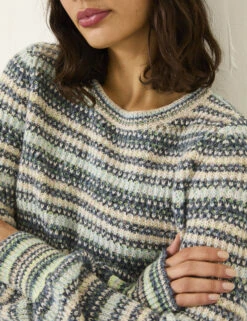 Striped Crew Neck Jumper -Marksandspencer Sale Store Striped Crew Neck Jumper 4