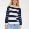 MONSOON Striped Crew Neck Pocket Detail Jumper -Marksandspencer Sale Store Striped Crew Neck Pocket Detail Jumper