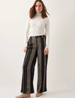MONSOON Striped Straight Leg Trousers