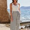 Striped Wide Leg Trousers