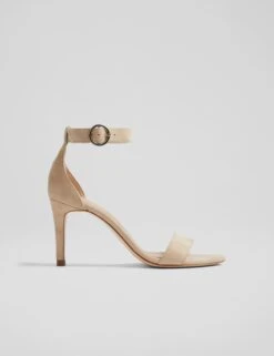 Suede Buckle Ankle Strap Stiletto Heel Sandals