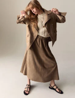 Suede Collared Biker Jacket -Marksandspencer Sale Store Suede Collared Biker Jacket 2