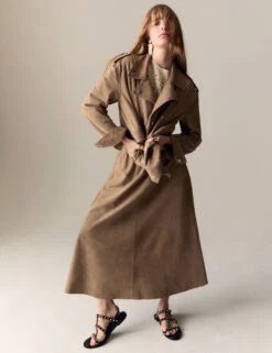 Suede Collared Biker Jacket -Marksandspencer Sale Store Suede Collared Biker Jacket 3