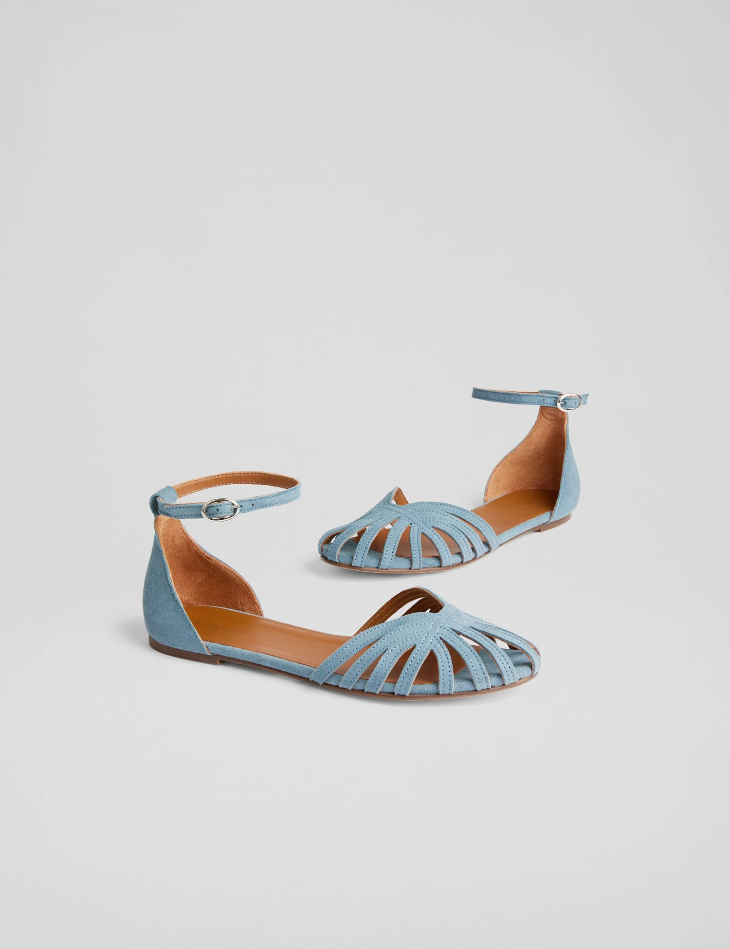 Suede Plaited Ankle Strap Flat Sandals 3 Suede Plaited Ankle Strap Flat Sandals - Image 3