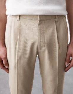 Tailored Fit 360 Flex Pleated Trousers -Marksandspencer Sale Store Tailored Fit 360 Flex Pleated Trousers 6