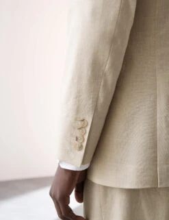 Tailored Fit Italian Performance Linen Blend Double Breasted Suit Jacket -Marksandspencer Sale Store Tailored Fit Italian Performance Linen Blend Double Breasted Suit Jacket 6