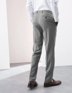 Tailored Fit Pure Wool Check Suit Trousers -Marksandspencer Sale Store Tailored Fit Pure Wool Check Suit Trousers 4