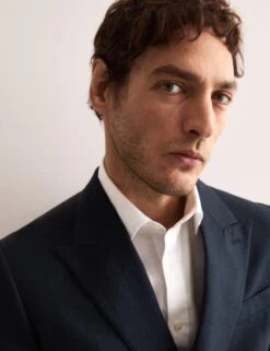 Jaeger Tailored Fit Silk & Linen Blend Double Breasted Suit Jacket -Marksandspencer Sale Store Tailored Fit Silk Linen Blend Double Breasted Suit Jacket 3