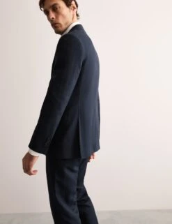 Jaeger Tailored Fit Silk & Linen Blend Double Breasted Suit Jacket -Marksandspencer Sale Store Tailored Fit Silk Linen Blend Double Breasted Suit Jacket 7