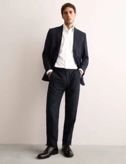 Jaeger Tailored Fit Silk & Linen Blend Suit Trousers