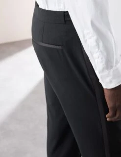 Tailored Fit Wool Blend Tuxedo Trousers -Marksandspencer Sale Store Tailored Fit Wool Blend Tuxedo Trousers 2