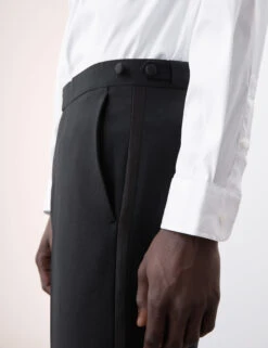 Tailored Fit Wool Blend Tuxedo Trousers -Marksandspencer Sale Store Tailored Fit Wool Blend Tuxedo Trousers 4