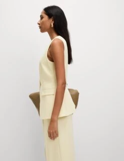 Tailored Single Breasted Longline Waistcoat -Marksandspencer Sale Store Tailored Single Breasted Longline Waistcoat 2