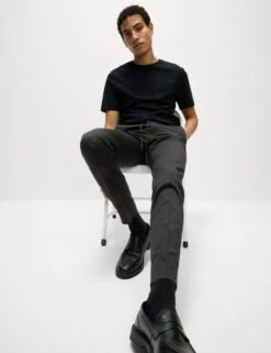 Tapered Fit Elasticated Trousers -Marksandspencer Sale Store Tapered Fit Elasticated Trousers 6