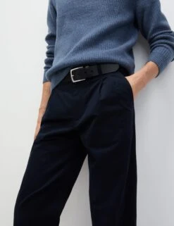 Tapered Fit Twin Pleat Stretch Chinos
