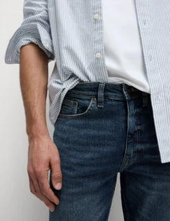 Tapered Fit Vintage Wash Stretch Jeans -Marksandspencer Sale Store Tapered Fit Vintage Wash Stretch Jeans 3