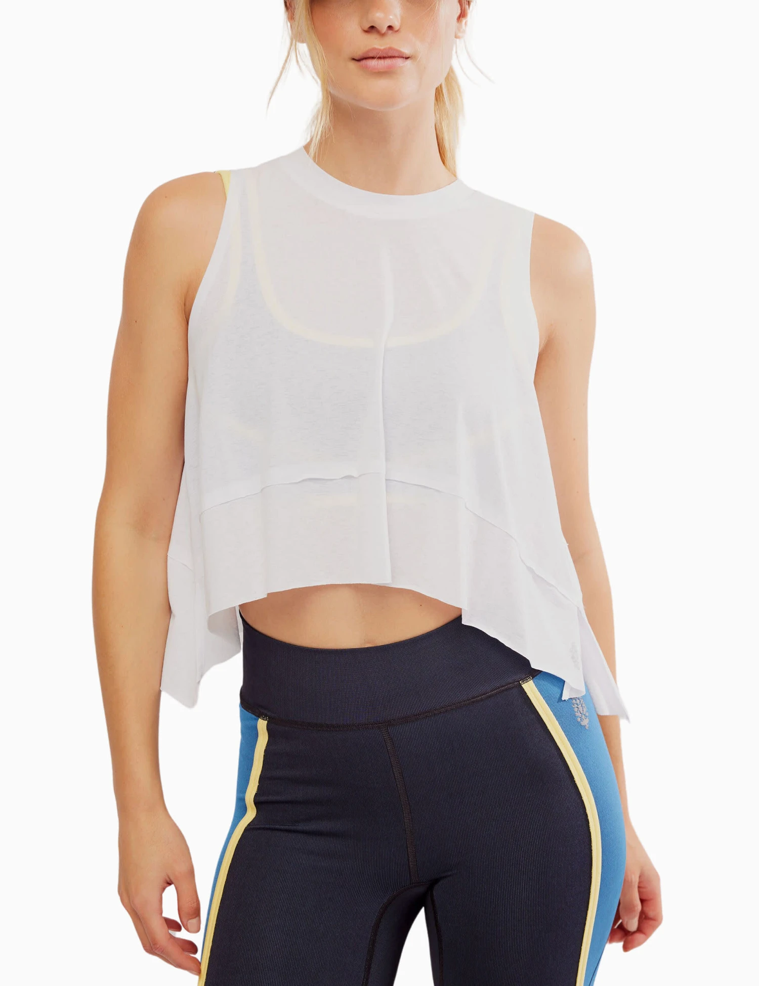 Tempo Crew Neck Relaxed Crop Vest Top 1 Tempo Crew Neck Relaxed Crop Vest Top