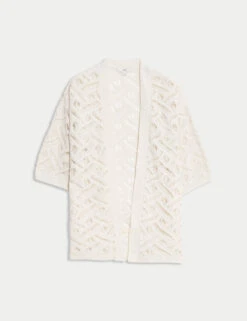 Textured Edge To Edge Longline Cardigan -Marksandspencer Sale Store Textured Edge to Edge Longline Cardigan 1