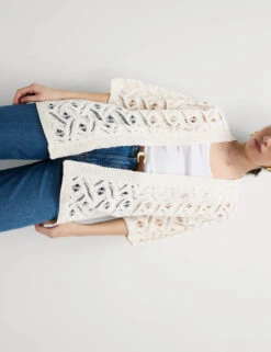 Textured Edge To Edge Longline Cardigan -Marksandspencer Sale Store Textured Edge to Edge Longline Cardigan 3