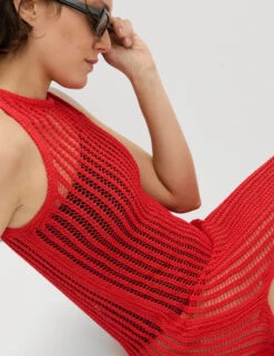 Textured Openstitch Midi Knitted Dress -Marksandspencer Sale Store Textured Openstitch Midi Knitted Dress 2