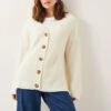 MONSOON Textured V-Neck Cardigan With Wool -Marksandspencer Sale Store Textured V Neck Cardigan with Wool