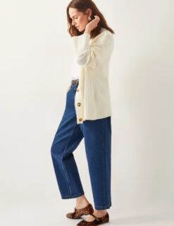 MONSOON Textured V-Neck Cardigan With Wool -Marksandspencer Sale Store Textured V Neck Cardigan with Wool 2