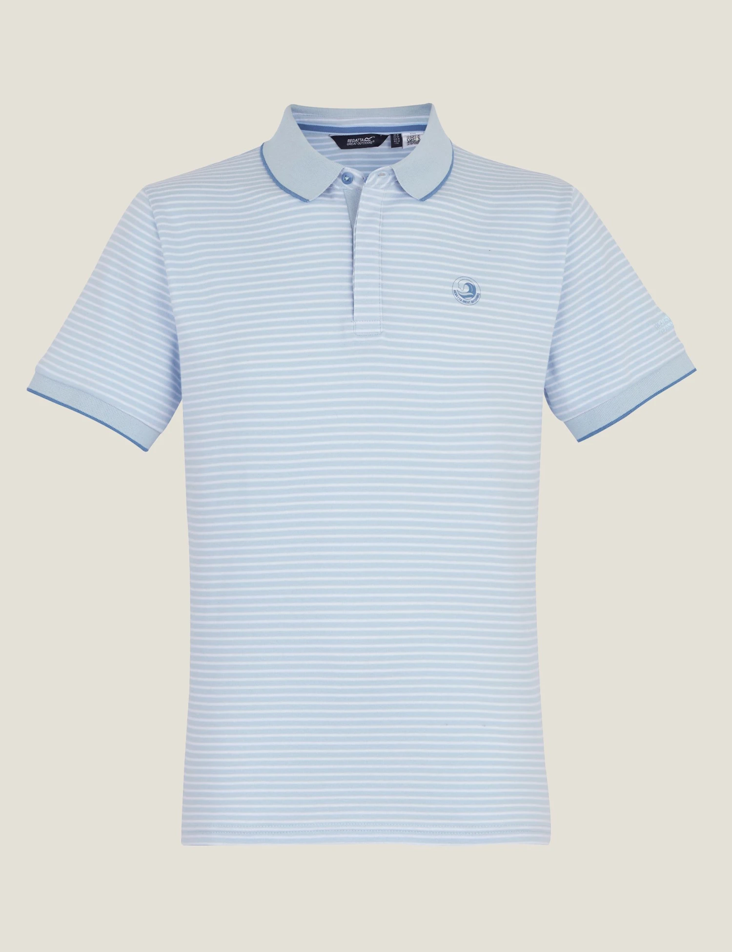 Regatta Tiver Pure Cotton Striped Tipped Polo Shirt 2 Regatta Tiver Pure Cotton Striped Tipped Polo Shirt - Image 2