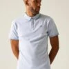 Regatta Tiver Pure Cotton Striped Tipped Polo Shirt